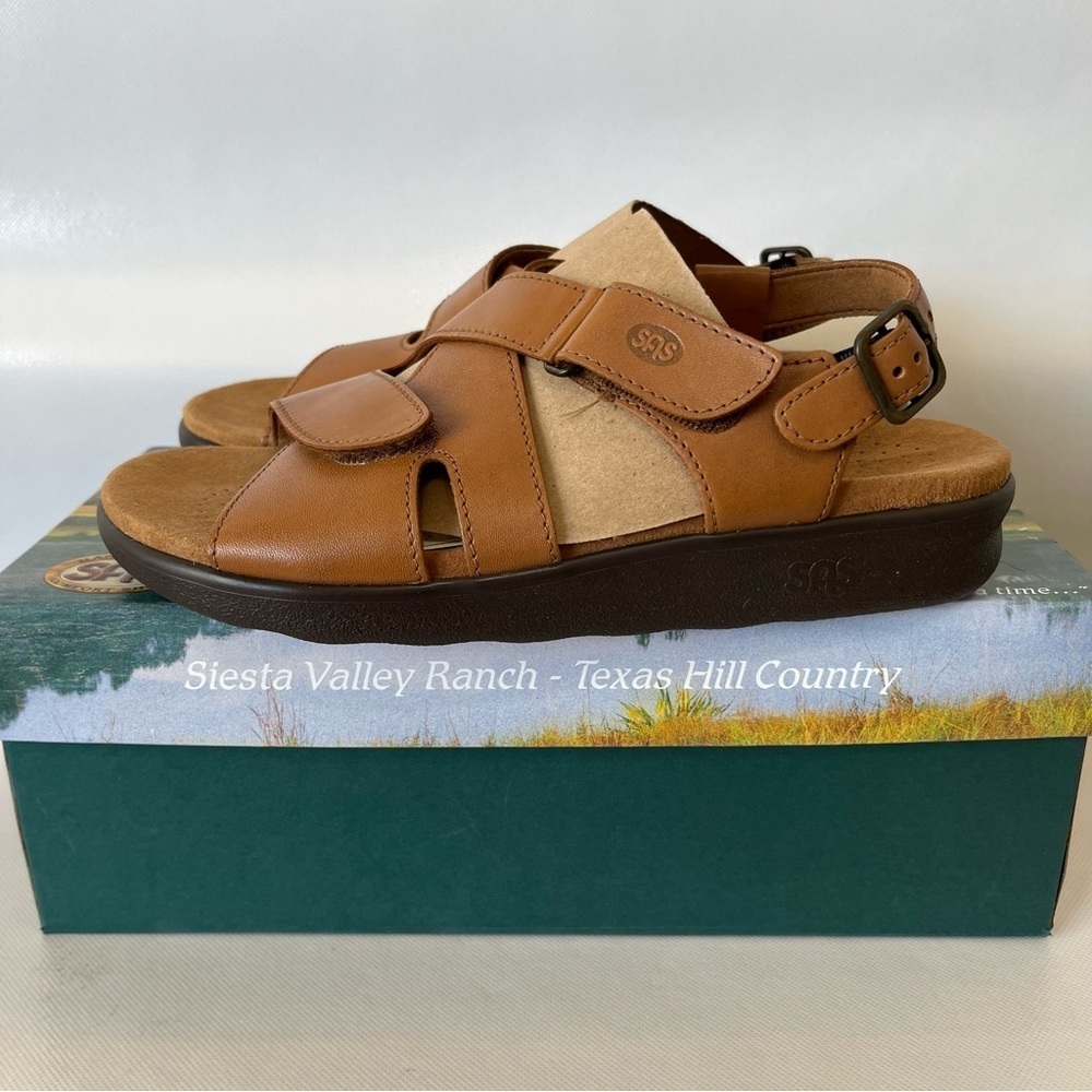 SAS Huggy Caramel Leather Sandals